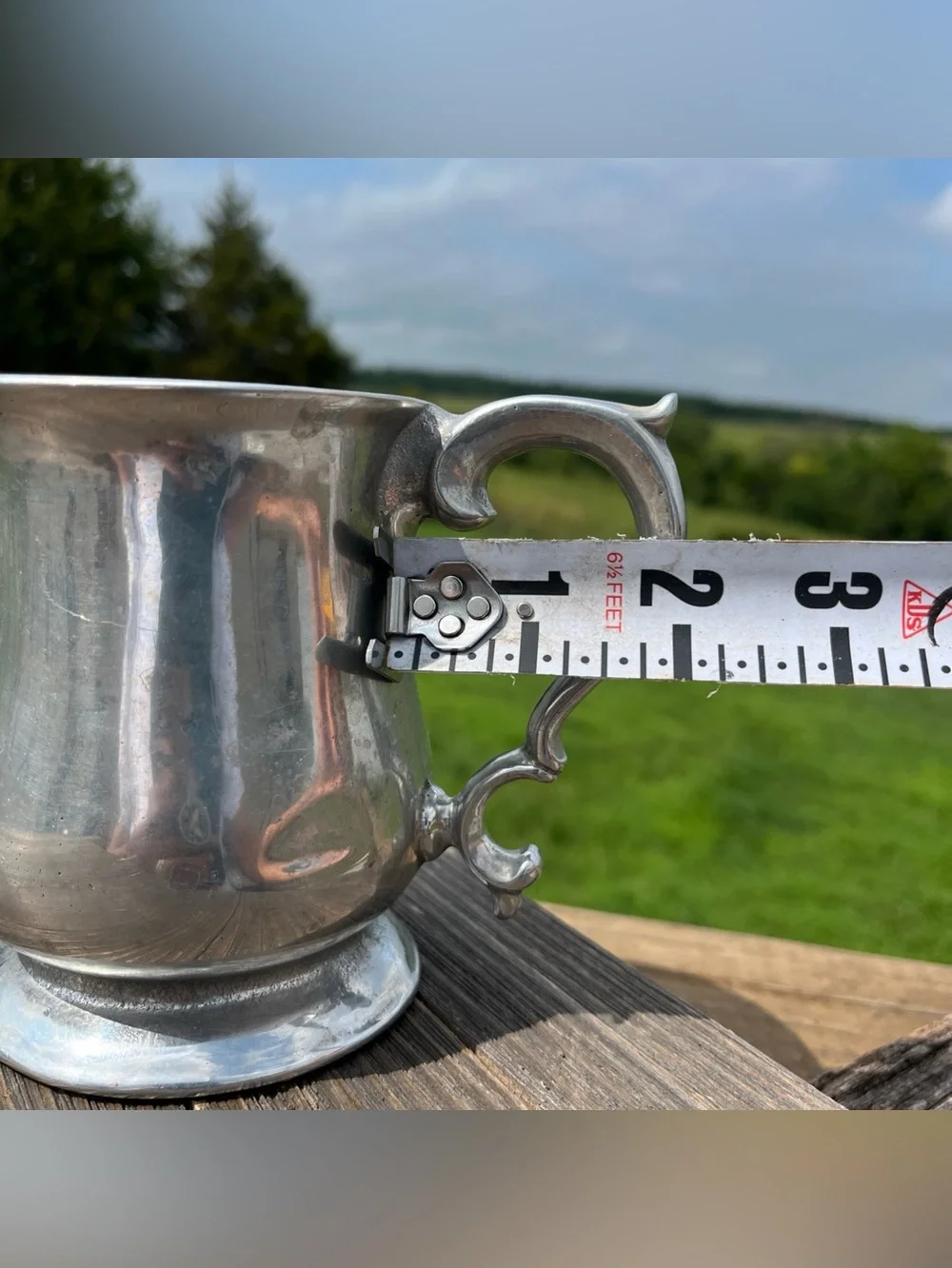 Vintage Wilton Mount Joy Pewter Metal Silver Finish French Country Mug 12-14oz